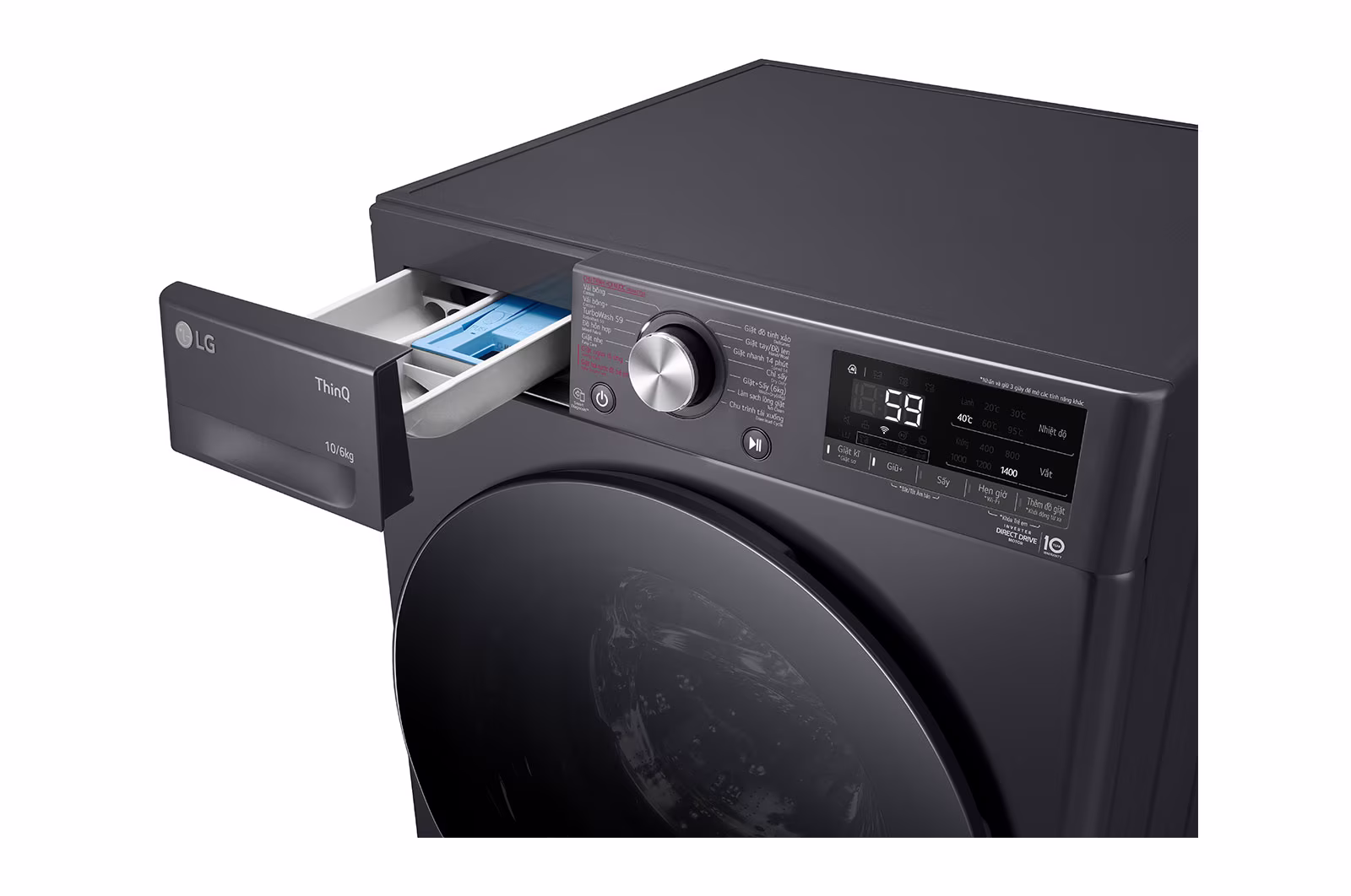 Máy giặt sấy lồng ngang LG AI DD™ Inverter 10kg màu đen FV1410D4M1 - Hình ảnh 6