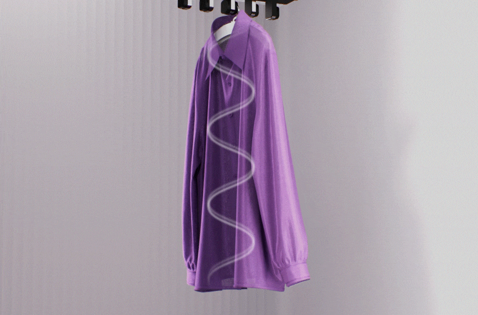 Vẩy>Hơi nước tỏa đều, giảm thiểu nhăn trên quần áo và tăng cường hiệu ứng Làm mới.